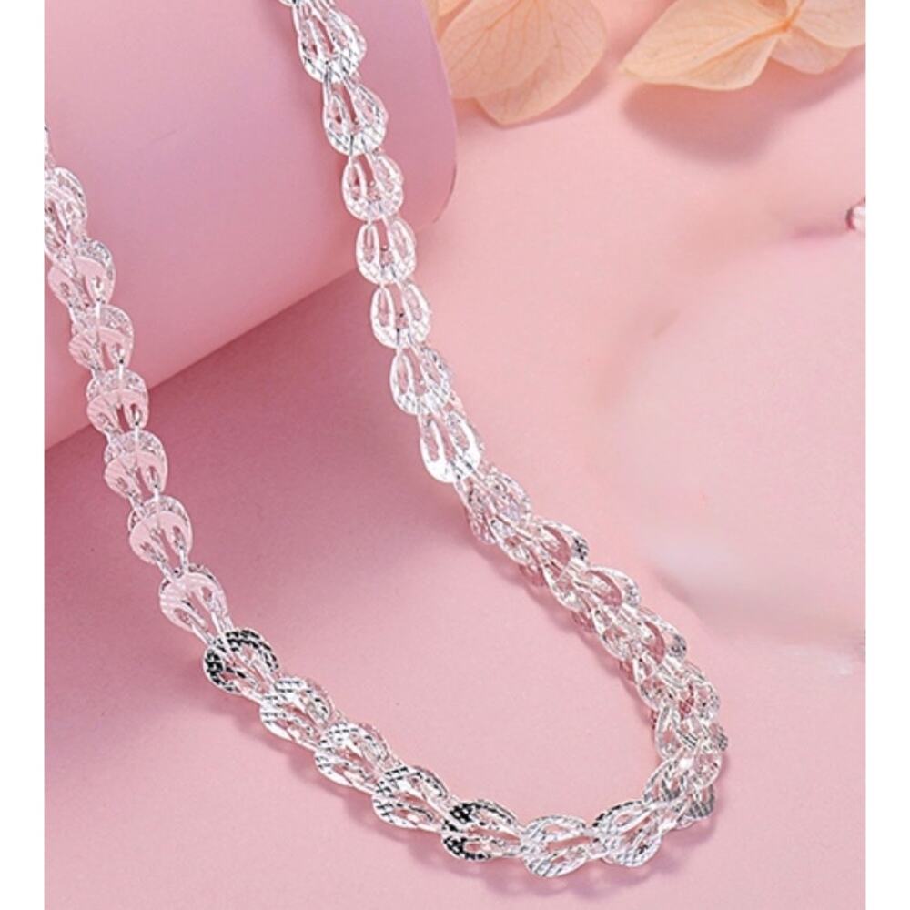 925 stamp color silver Necklace 18 inches  chain lantern style